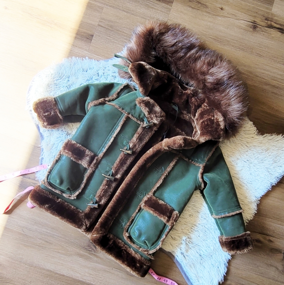 NWT Jordan Craig Kids Shearling Jacket Army Green